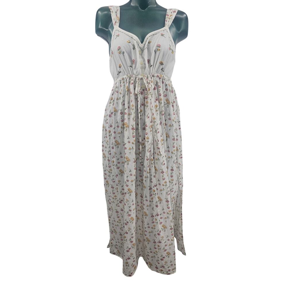 Vintage 90s Victoria’s Secret Country Milkmaid Prairie Cottage Floral Dress M